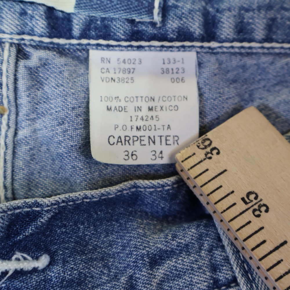 Gap Industrial Standard Mens Carpenter Jeans Blue Denim Workwear 36x34 - Picture 4 of 12